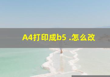 A4打印成b5 .怎么改